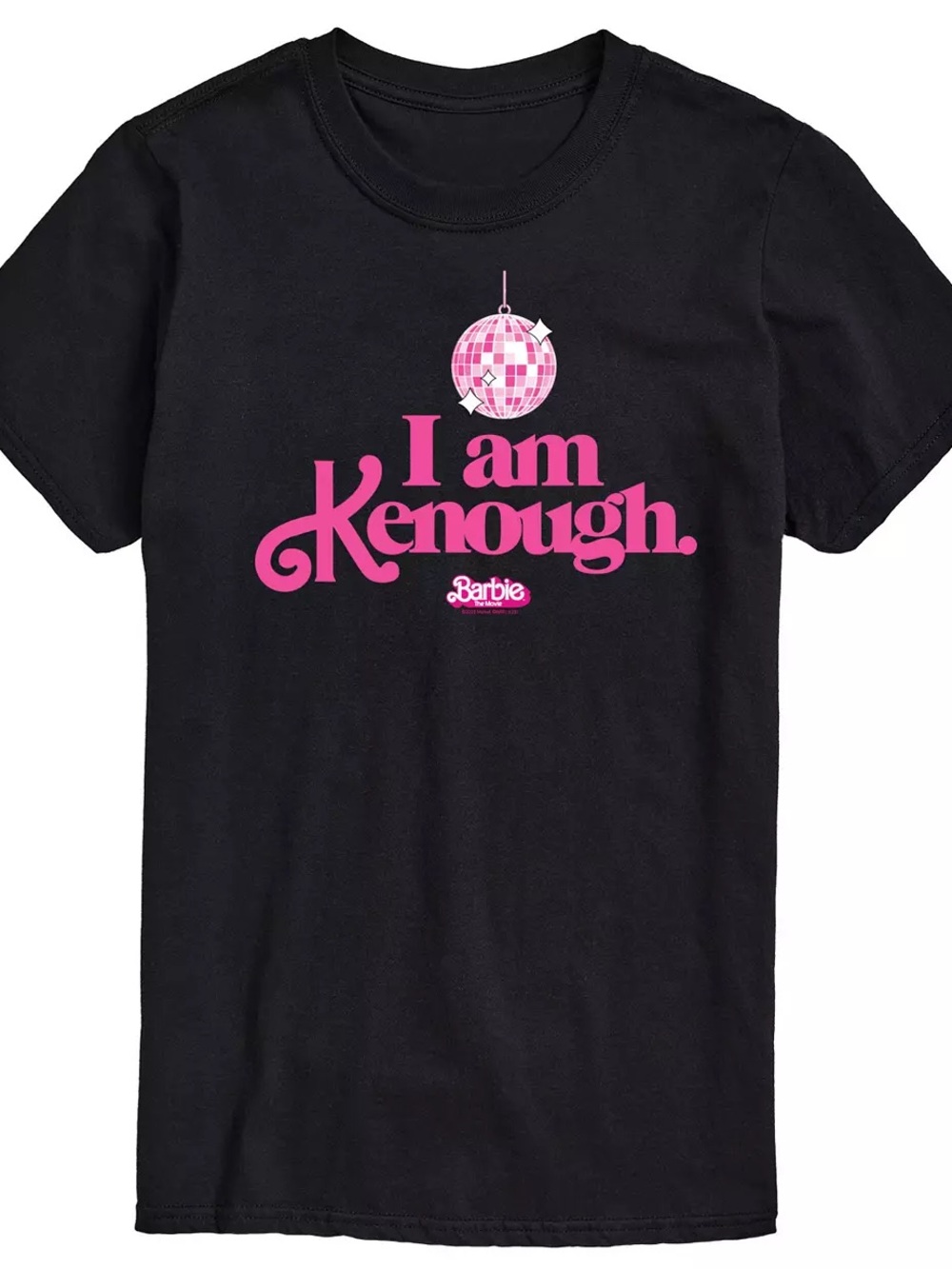 Barbie Black Tee with Pink 'I am Kenough' Graphic